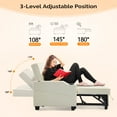 thumbnail image 5 of Ktaxon Faux Leather Loveseat Sofa Bed with Side Pockets, Adjustable Backrest Lounge for Living Room, Game Room Beige, 5 of 13