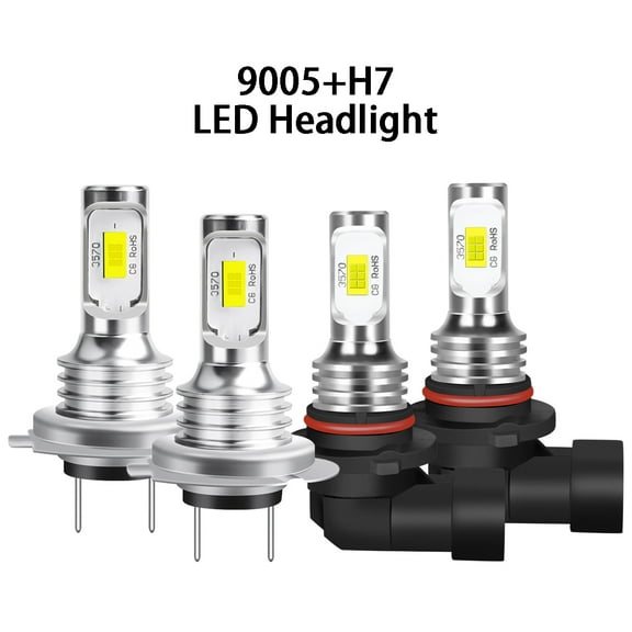 RXTSQI for Lincoln Town Car 2003-2011 Combo Kit 9005 H7 LED Headlight Bulbs High Low Beam 4x White