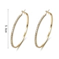 thumbnail image 6 of Soumake Hoop Earrings Good Touch Exquisite Workmanship Rhinestone Decor Big Circle Loop Women Earrings for Date, 6 of 8
