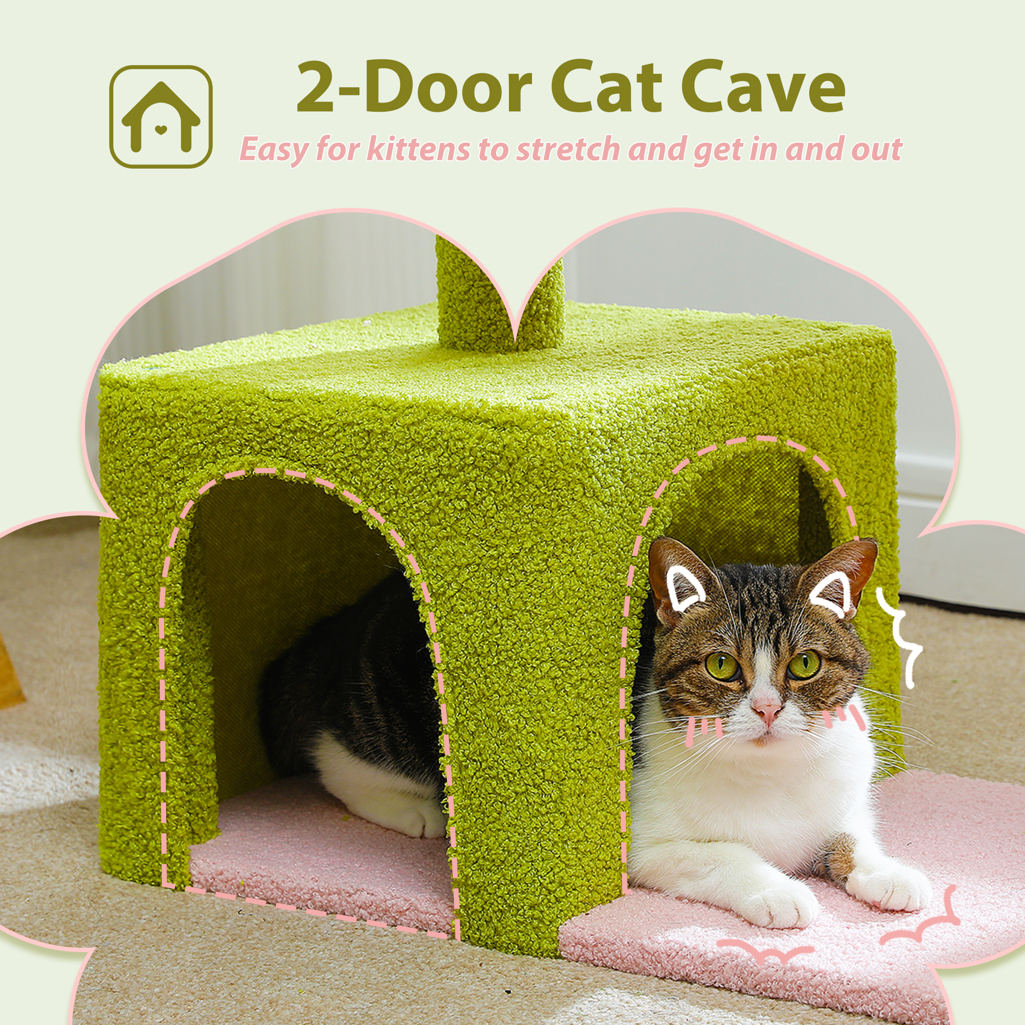 Pawz Road 36.6" Flower Cat Tree Tower, Pink photo 7