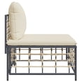 thumbnail image 2 of vidaXL Garden Middle Sofa with Beige Cushions Poly Rattan, 2 of 4