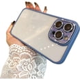 thumbnail image 3 of for iPhone 14 Pro Max Case Glitter Blue with Bling Camera Lens Protector Luxury Sparkly Diamond Clear Shockproof Anti-Scratch Phone Cover for Women Men, 3 of 11