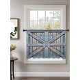 thumbnail image 2 of Sheer Curtains 45 Inch Length, Farmhouse Wood Grain Semi Sheer Curtains Light Filtering Window Treatment, Vintage Country Barn Gate Textured Privacy Voile Drapes for Living Room Bedroom 52x45 Inch, 2 of 7