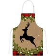 thumbnail image 4 of Dreamtimes Oven Mitts and Pot Holders with Chef Apron 3Pcs Set Classic Christmas Reindeer Non Slip Heat Resistant Gloves for Baking Cooking BBQ, 4 of 7