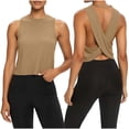 thumbnail image 5 of cocolona Womens Summer Workout Tank Tops Outdoor Lightweight Backless Yoga Shirts Sleeveless Crew Neck Solid Color Tees Blouses, 5 of 5