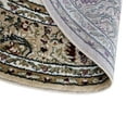 thumbnail image 6 of Emma + Oliver Ultra Soft 4'x4' Round Olefin Accent Rug with Traditional Multicolor Medallion Design in Ivory with Natural Jute Backing, 6 of 7