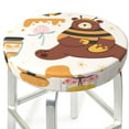 thumbnail image 3 of Naloa Cute Bee Honey Jar Hive Bear Round Bar Stool Cushion Cover 12-14 inch, Fits Kitchen, Office, Restaurant Chairs - 13 inch, 3 of 7