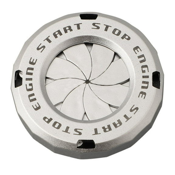 Rotation Engine Ignition Onekey Stop Push Button Switch Protective Cover Auto Accessories Car Carstart Key Interior Decor Silver Fangkenuo
