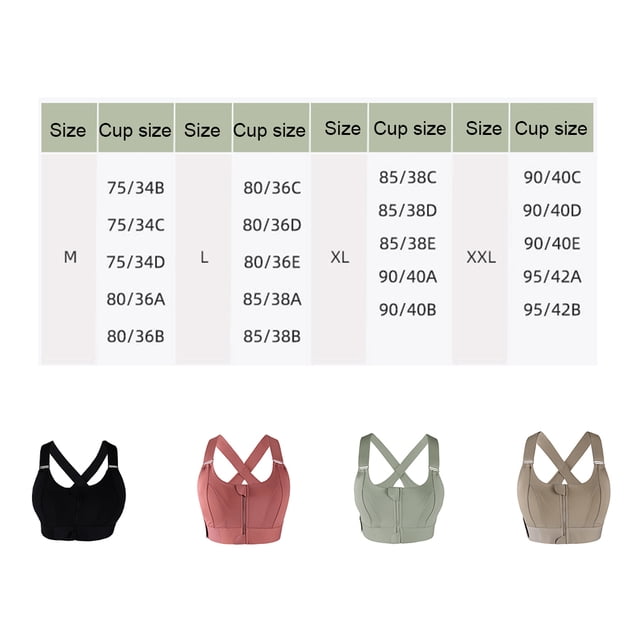 Langgg Front Zipper Sports Bra Comfortable Compression Fit Gym Athletic Support Breathable Sports Bras Vest Red M
