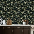 thumbnail image 2 of Peel and Stick Wallpaper Camouflage Earth Tones Green Brown Shades Wall Mural 17.7in x 9.8ft Self Adhesive Removable Wall Paper Renter Friendly Wallpaper for Nursery Bedroom Cabinets, 2 of 8