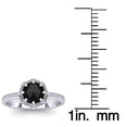 thumbnail image 5 of SuperJeweler 1 Carat Rose Cut Black and White Diamond Halo Ring In 14 Karat White Gold For Women, 5 of 6