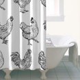 thumbnail image 4 of White Chicken Sketch Pattern Shower Curtain 36"x72" ,Bathroom Decorative Shower Curtains Set with 12 Hooks,Modern Waterproof Washable Shower Curtain, 4 of 6
