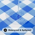 thumbnail image 3 of decorUhome Fitted Checkered Tablecloth, Vinyl Rectangular Table Cloth for 30"×48"in(90"×136"cm) Tables, Waterproof Buffalo Plaid Table Cover, Blue and White, 3 of 8