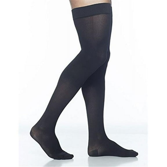 Sigvaris Style 822 Men's Microfiber 20-30 Thigh High Compression Stockings w/Grip Top Black LS Short