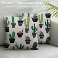thumbnail image 3 of GOSMITH  Cacti Throw Pillow Cover Decorative Pattern with Cactus and Succulents Flowerpot Trendy Design Square Pillow Case Cushion Cover for Home Car Kitchen Decorative, 3 of 5