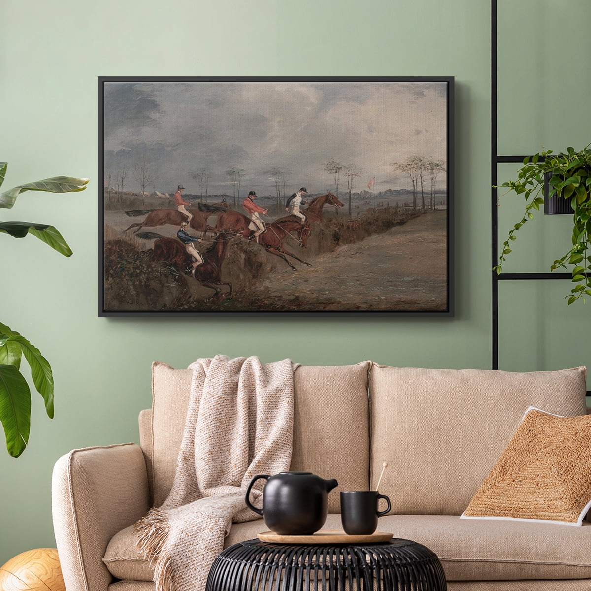 Vintage Animal Print-XXXI By Wexford Home Framed in Black Wood Gallery Wrapped Canvas 17 in. x 25 in.