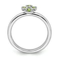 thumbnail image 2 of 925 Sterling Silver Stackable Expressions Rhodium Peridot Cross Ring Size: 6; for Adults and Teens; for Women and Men, 2 of 5