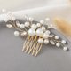 thumbnail image 1 of Nvzi Horquillas para el pelo de boda con flores para novias, peinetas con perlas de cristal, pinzas para el pelo, tocado, accesorios para el pelo de boda dorados, joyas - doradas, 1 of 4