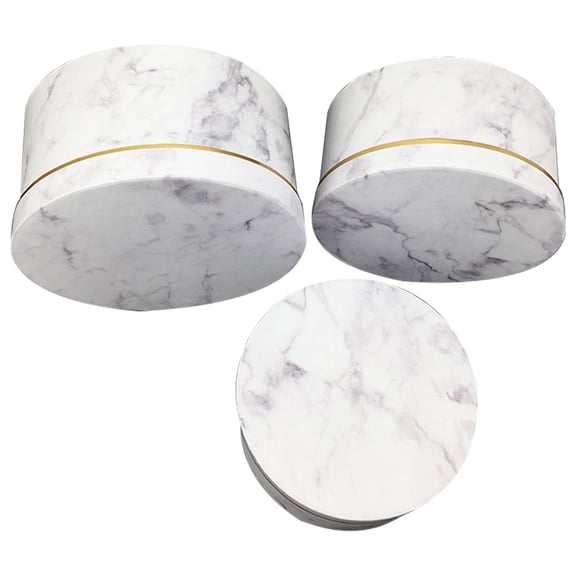 MLINS 3 Pcs Bouquet Boxes Round Gift Box Cylinder Gift Box 22X22X11.8CM White