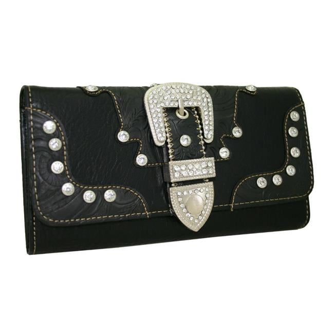 Western Rhinestone Bling Buckle Wallet