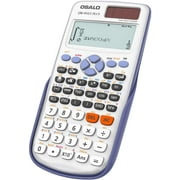 OSALO Calculatrice Scientifique Scientific Calculator 417 Function 2 Line 10+2 Digits Written Display Solar Scientific