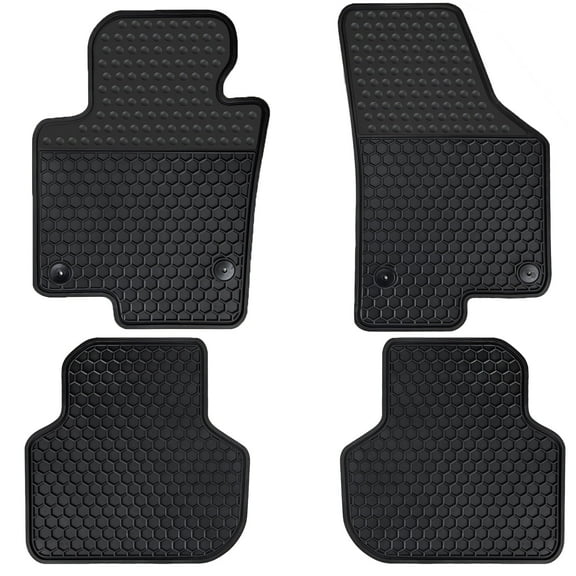 San Auto Car Floor Mats Custom Fit for 2010-2018 Volkswagen Jetta Sedan Full Black Rubber Auto Liner Mats