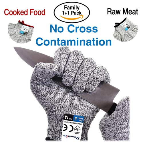 1 Pair Level 5 Cut Proof Stab Butcher Resistant Gloves Cut Meat Wood Safety Y4V4 