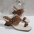 thumbnail image 6 of Willtoo Women’s Kitten Heels Polka Dots Flip Flops Slip On Open Toe Low Heels, 6 of 7