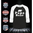 thumbnail image 2 of Shop4Ever Men's Papa Bear Gift for Father Raglan Baseball Shirt XXX-Large Black/White, 2 of 4