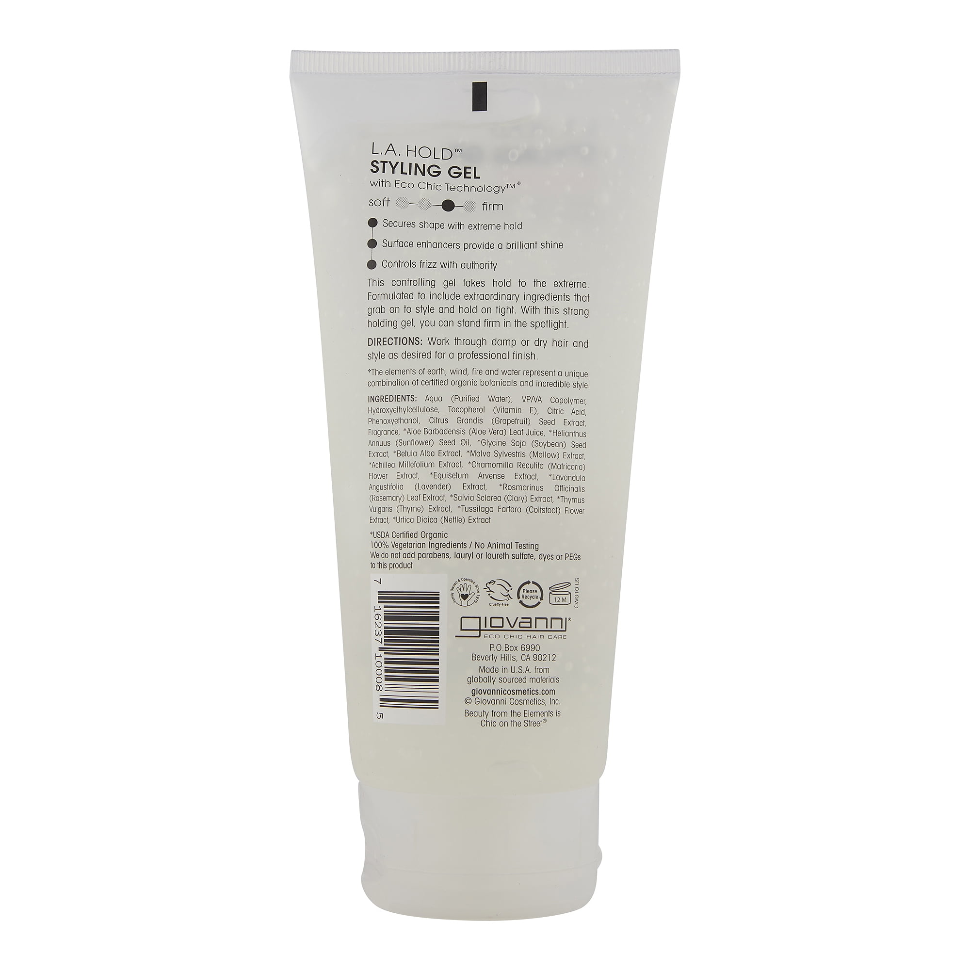 Giovanni L.A. Hold Natural Styling Gel, Strong and Firm Hold, No Parabens, No Sulfates 6.8 oz