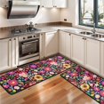 thumbnail image 3 of Kitchen Rugs Sets Of 2,Pioneer Flower Floral Print Pattern Anti Fatigue Kitchen Mat Rugs Non Slip Washable,Decorative Kitchen Floor Mats for Kitchen,Sink,Laundry,17"x47"+17"x47", 3 of 5