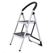 Costway 2 Step Ladder Folding Stool Heavy Duty 330Lbs Capacity Industrial Lightweight