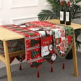 thumbnail image 4 of Mantel para personas mayores con patrón de punto, bandera de mesa, Navidad, invierno, vacaciones de temporada para decoración de fiestas familiares en interiores y exteriores, 180X35CM, 4 of 5