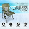 thumbnail image 2 of Four Seasons Courtyard Quad Sports Padded Arm Chair, Green (4 Pack), 2 of 9