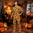 thumbnail image 6 of HTHLVMD Family Matching Sleep Set, Yellow Halloween Pjs, Long Sleeve Loungewear, Seasonal Loungewear, Jack O Lantern Pajamas, Funny Halloween Pajamas Family Button Up 2 Piece Pajama Set Sleepwear, M, 6 of 6