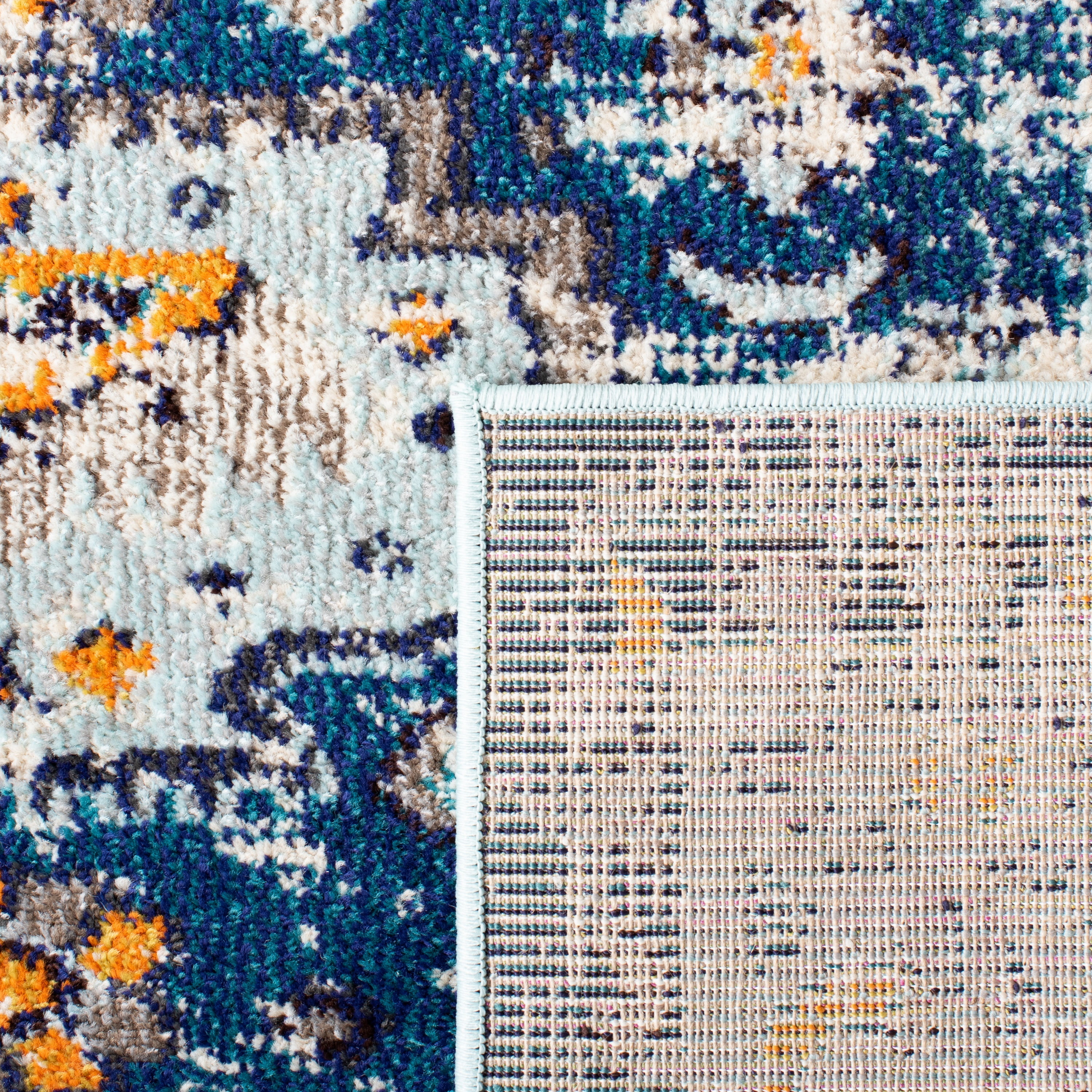 SAFAVIEH Madison Trenton Vintage Traditional Area Rug, Dark Blue/Light Blue, 6' x 9'