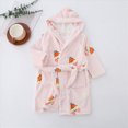 thumbnail image 2 of NOLDARES Kids Hooded Bathrobe Girls Soft Plush Hooded Flannel Pajamas Sleepwear Boys Spa Robe,Pink,6-7 Y, 2 of 6
