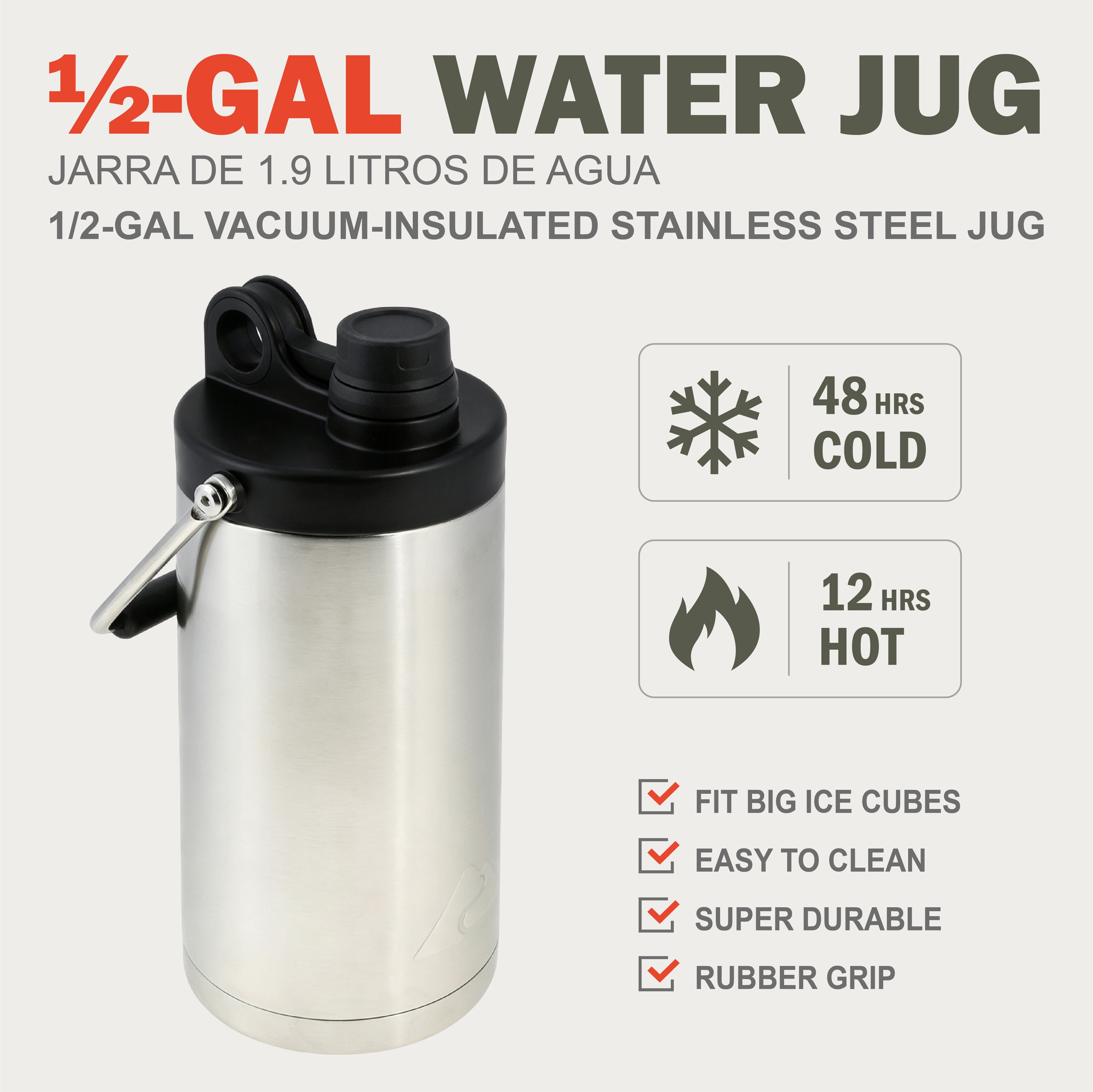 Ozark Trail Water Jug 1/2 Gallon Stainless Steel Vacuum Sealed