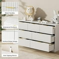 thumbnail image 2 of FURNIWAY White 7 Drawer Dresser, Fluted Wood Clothes Storage Organizer & Cabinet for Bedroom, Modern Chest with Gold Metal Handles, Wide Dresser for Bedroom,Living Room,Hallway, 2 of 9