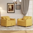 thumbnail image 2 of AECOJOY Sofa Bed, 38" Extra-Wide 3-in-1 Convertible Pull-Out Single Sofa with Adjustable Backrest and Cup Holder, Yellow, 2 of 10