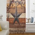 thumbnail image 6 of Texas Star Vintage Sheer Curtains 45 Inches Long, Berry Burnt Orange Brown Wooden Light Filering Curtains, Breathable Simi Curtain Privacy Drapes for Kitchen Bathroom Small Window Treatment, 6 of 9