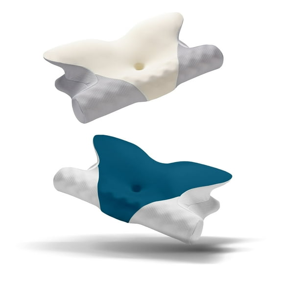 RENPHO 2-Pack Neck Support Pillows for Pain Relief, Orthopedic Cervical Pillow for Side Back Stomach Sleeper