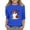 Blue, variant on YunPes Children's Girls' Casual Halloween 2D Printed Round Neck Three Quarter Sleeve T Shirt Top Monogram Top