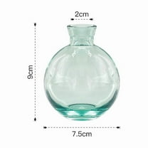 1pcs Glass Vases,Small Flower Vases for Wedding Centerpiece Table Decorations,Light Green Vintage Embossed Mini Vases,Flower Arrangements in Vases for Party or Home Decor，B