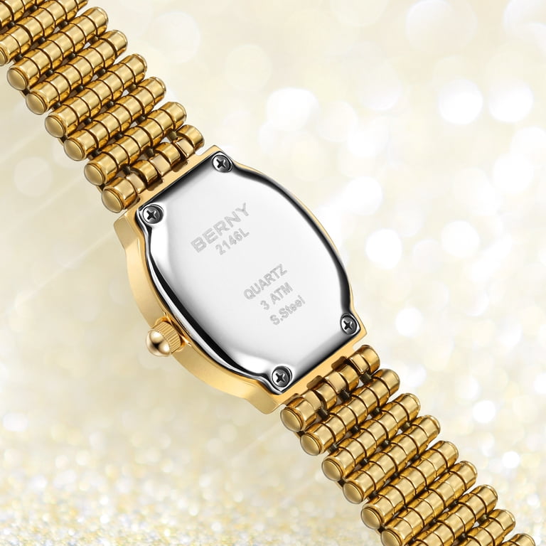 BERNY Small Gold Watches for Women, Dainty Vintage Oval Dial  display picture 1