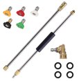 thumbnail image 1 of Pressure Washer Extension Spray Wand with 5 Spray Nozzle Tips 1 Pivoting Coupler, 4000 PSI Power Washer Cleaner Accessories Set Gutter Cleaning Tool,colorful, 1 of 8