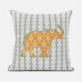 thumbnail image 4 of Elephant Silhouette Duo Indoor/Outdoor Pillow in Off-White Gray Orange Green 18x18, 4 of 6