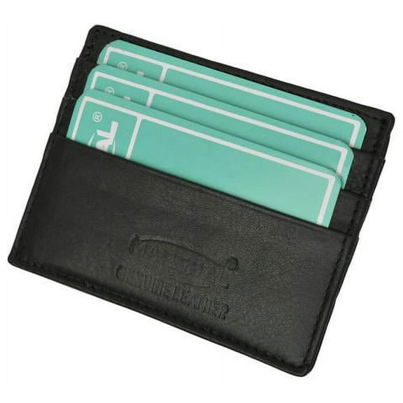 Premium Black Soft Genuine Leather Simple Credit Card Holder