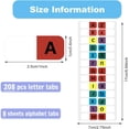 thumbnail image 2 of 208 Pcs A-Z Tabs Alphabet Tabs Index Tabs,Bexikou 8 Sheets Self Adhesive Page Tabs Multicolor Small Tabs for Office Notebooks Contents Dividers (Colorful), 2 of 7