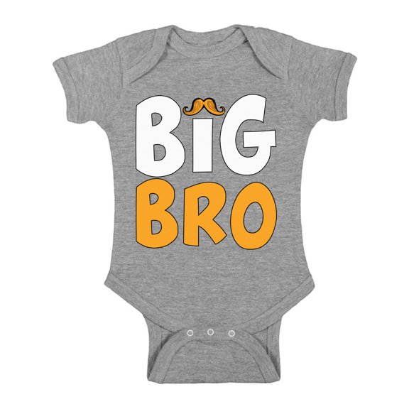 Awkward Styles Big Brother Mustache Outfit Pregnancy Announcement Romper for Newborn Baby Big Bro One Piece Top Mustache Clothes Collection Bodysuit Short Sleeve Mustache Romper Baby Items for Boys